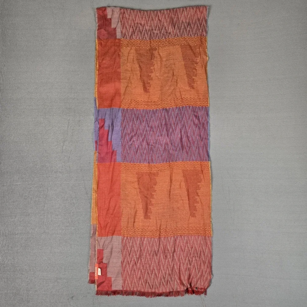 Amano Sol Baby Alpaca Silk Blend Lightweight Abstract Colorful Rectangular Scarf
